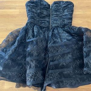 Black tulle strapless dress